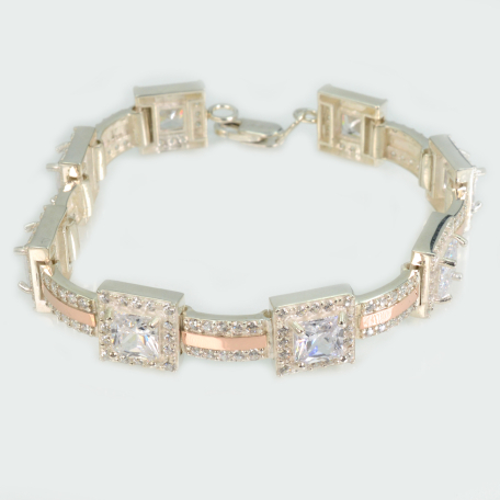 Срібний браслет зі вставками золота