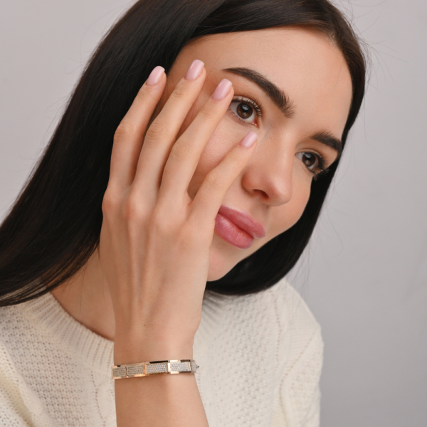 Срібний браслет з золотими накладками