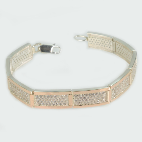 Срібний браслет з золотими накладками