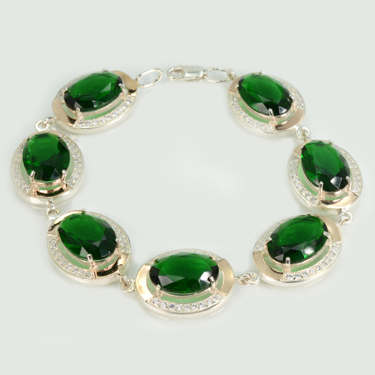 Серебряный браслет с золотом