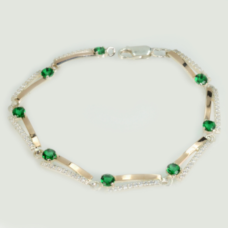 Браслет из серебра с золотом