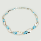 Браслет срібний з золотом