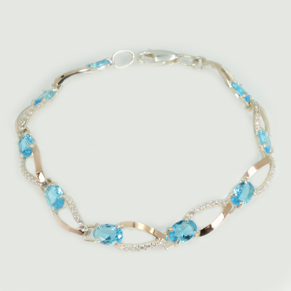 Браслет срібний з золотом