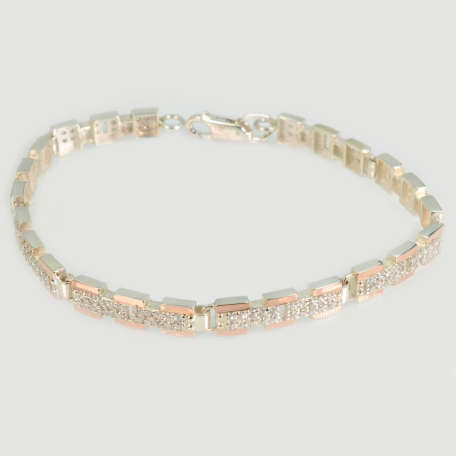 Срібний браслет з золотими пластинами