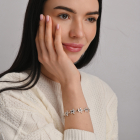 Серебряный браслет с напайками из золота