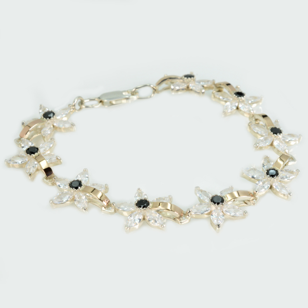 Срібний браслет з напайками із золота