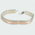 Серебряный браслет с пластинами из золота