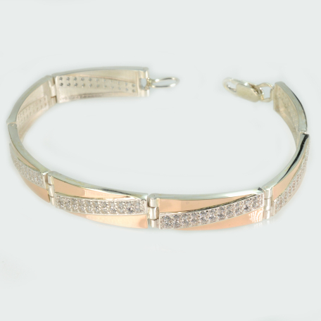 Срібний браслет зі вставками з золота