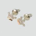 Срібні пусети з золотими вставками