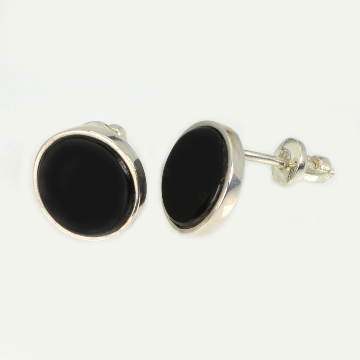 Срібні сережки з оніксом