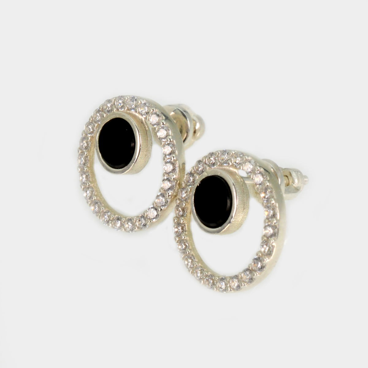 Срібні пусети з оніксом