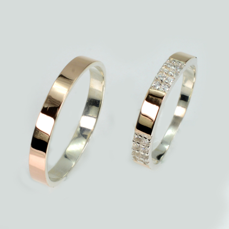 Пара обручок зі срібла