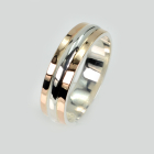 Обручка із срібла з золотом