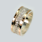 Обручка із срібла з золотом