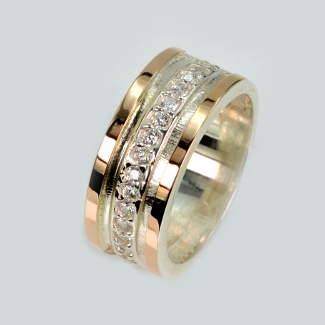 Обручка із срібла та золота