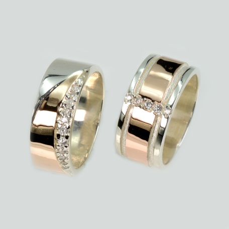 Пара обручальных колец из серебра