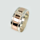 Обручка із срібла з золотом