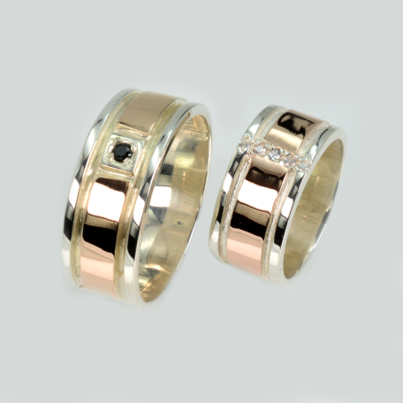 Пара обручальных колец из серебра