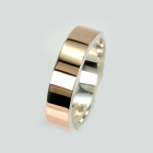 Срібна обручка з золотими напайками