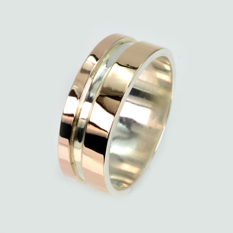 Обручка із срібла та золота