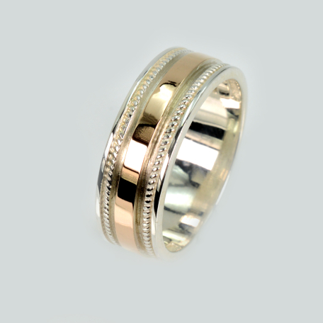 Обручка срібло з золотом