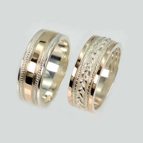 Пара обручок зі срібла та золота