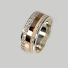 Обручка із срібла з золотом