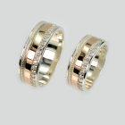 Обручка із срібла з золотом