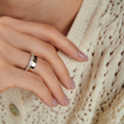 Обручка срібло з золотом