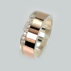 Обручка срібло з золотом