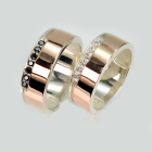 Обручка срібло з золотом