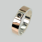 Обручка срібло з золотом