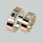 Обручка срібло з золотом