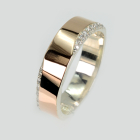 Обручка срібло з золотом