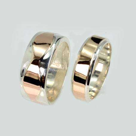 Пара обручок зі срібла та золота