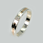 Обручка срібло з золотом