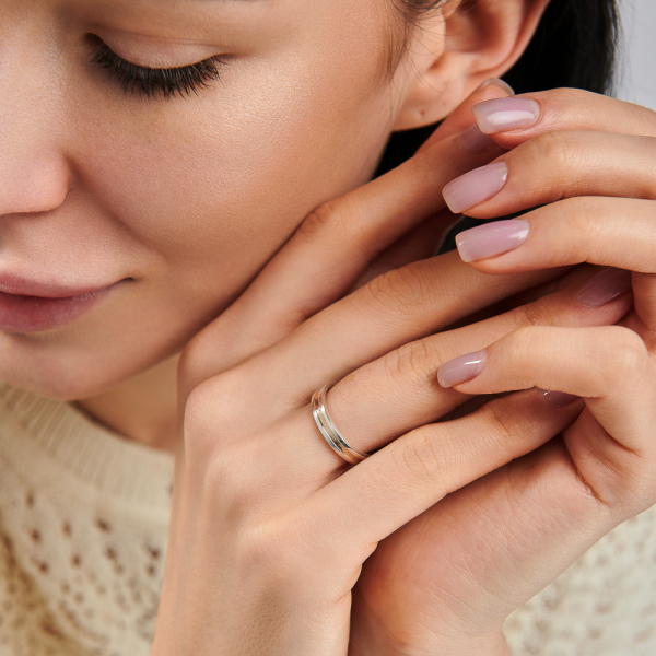 Обручка срібна