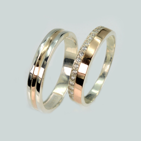 Пара обручок зі срібла та золота