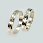 Пара срібних обручок з золотом