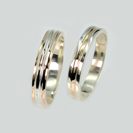 Пара обручок зі срібла та золота