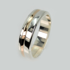 Обручка срібло з золотом