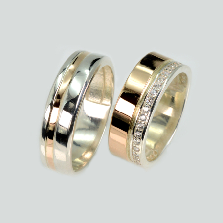 Пара обручок зі срібла та золота