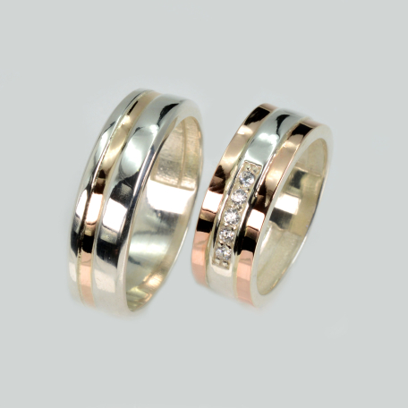 Пара обручок зі срібла та золота