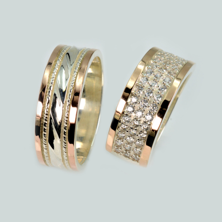 Пара обручок зі срібла та золота