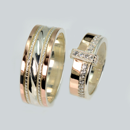 Пара обручок зі срібла та золота