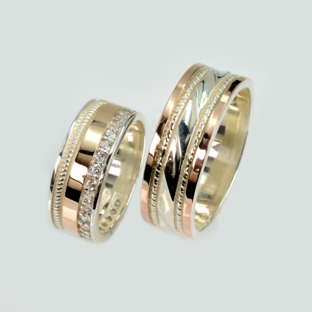 Пара обручок зі срібла та золота