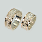 Обручка срібло з золотом