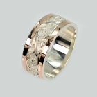 Обручка срібло з золотом