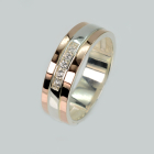 Обручка срібло з золотом