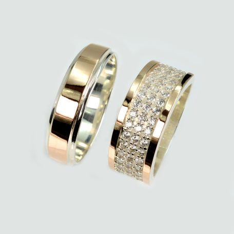 Пара обручальных колец из серебра